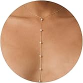 PRTGL Pearl Necklace: 14K Gold-Plated/White Gold-plated Pearl Necklace for Women 16.5” + 2”