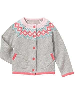 Baby Girls' Grey Mittens Cardigan Sweater