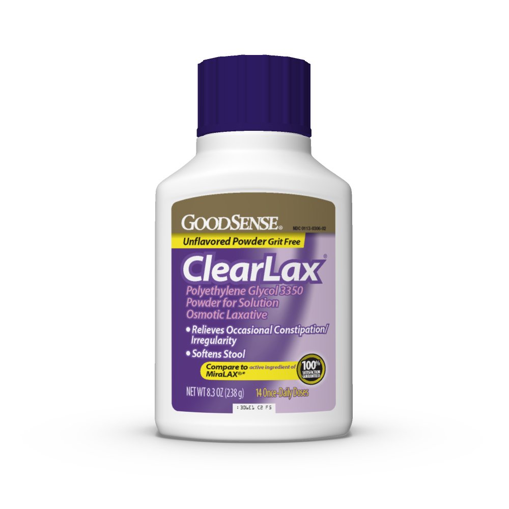 GoodSense ClearLax, Polyethylene Glycol 3350 Powder for Solution, Osmotic Laxative, 8.3 Ounce: Health & Personal Care