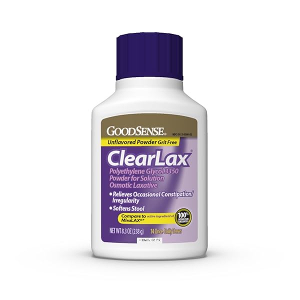 GOODSENSE CLEARLAX, POLYETHYLENE GLYCOL 3350 POWDER FOR SOLUTION...