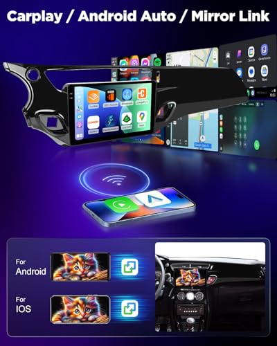 NHOPEEW 4+64G Android Car Radio for Citroën C3 2009-2016 with Wireless Carplay and Android Car – 9 Inch incell Screen Support WiFi GPS Steering Wheel Controls + Reversing Camera, Canbus