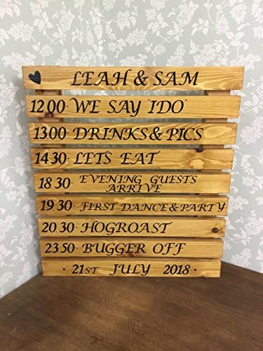 Dreamy Homes Large wooden order of the day wedding pallet - rustic sign- garden decor-