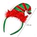 Sakolla Christmas Elf Headbands Hats - Elves Party Hats with Jingle Bells Feather for Santa Party, Christmas Eve Photo Booth - 9 x 5 inch, Red/Green