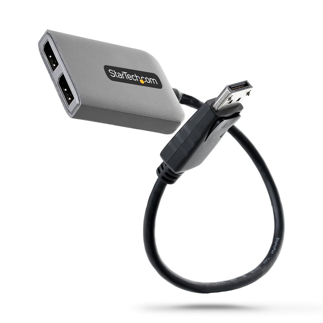 StarTech.com 2-Port DisplayPort 1.4 Splitter, DP to 2x DP Multi-Monitor Adapter, Dual 5K 60Hz MST Hub, Windows Only (no support for macOS/ChromeOS/Linux)