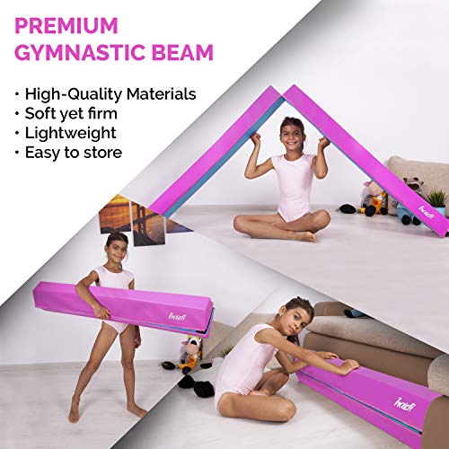 Hazli Folding Gymnastics Balance Beam for Home Practice - Kids 8FT Balance Beams for Gymnastic