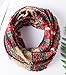 Women Tartan Plaid Infinity Wrap Scarf Winter Chunky Crochet Knit Loop Scarf (khaki)