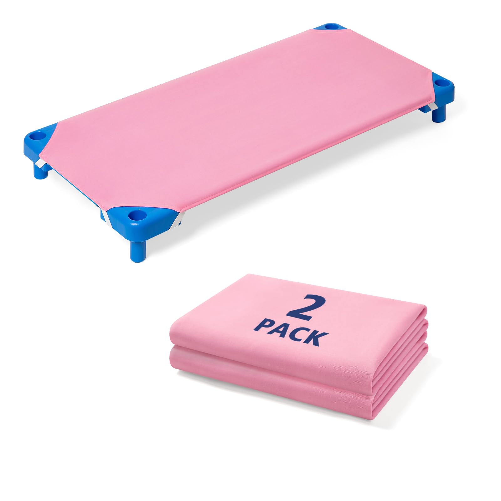 Photo 1 of Comfyanno Cot Sheets for Daycare Toddler Size - 23" x 40" - 2 Pack - Soft & Comfortable Brushed Microfiber - Fitted Cot Sheet Cover - for Daycare/Preschool Kids, Boy/Girls Nap Time - Pink