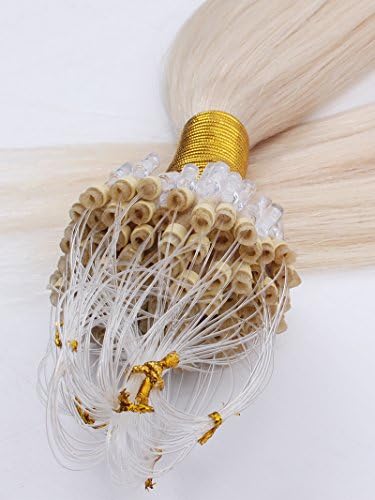 OrderWigsOnline 8A Grade Micro Ring Hair Extesion 8A Grade Remy Human Hair 20inch 60# Platinum Blonde 100Strands/Bag 100Gram/Bag