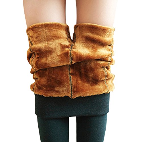 Tengo women winter super warm thick stretchy gold velvet leggings…