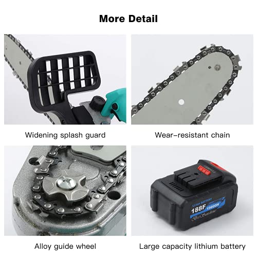 LUSTAR 10-Zoll-handkettensäge, Tragbare 700-W-kettensäge mit Wiederaufladbarer 21-V-Batterie und Ladekettensäge für… – Bild 6