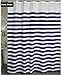 Eforcurtain Nautical Stripes Fabric Shower Curtain,Navy and White, Stall Size 54 by 78-inch Extra Long