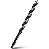 WOBLLMX 1/2" x 10" Auger Drill Bit for Wood,Hex Shank Tri Flute Drill Bit | Ship Auger Long Drill Bit for Soft and Hard Wood,Tree Stump,Plastic,Drywall and Composite Materials