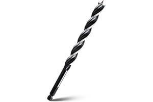 WOBLLMX 3/4" x 10" Auger Drill Bit for Wood, Hex Shank Tri Flute Ship Auger Long Drill Bit for Soft and Hard Wood,Tree Stump,Plastic,Drywall and Composite Materials