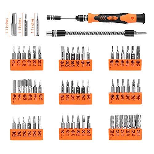 60 in 1 Screwdriver Set, Precision Driver 56 Bits Magnetic Professional Repair Tool Kit for PC/iPhone X, 8/Smart Phone/Tablet/Xbox/Clock DIY etc, with Extension Shaft Multitool Nut Driver T4 T5 T6 T7