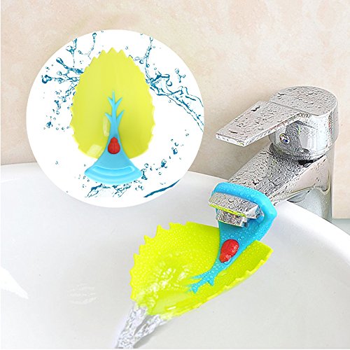 Anpatio 2pcs Cartoon Faucet Extender Adjustable Bath Spout Faucet Cover Safety Sink Handle Extension for Kids Toddlers Hand Washing Kitchen Bathroom Wash Basin Bathtub Accessory