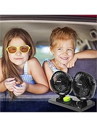 stargoods coche Ventilador de refrigeración con doble cabeza & Rotación de 360 grados   12 V Aire
