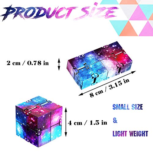 Infinity Cube Fidget Toy, Finger Fidget Toys for Kids and Adults, Fidget Blocks for Stress Relieving, Killing Time Fidget Cube for OCD/ADD/ADHD (Galaxy Space) Eoqiza