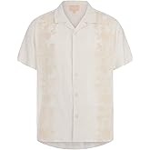 GUESS Mens Short Sleeve Mosley Linen Floral Shirt