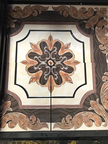 48" Porcelain Tile Art Floor Medallion Squear Shape
