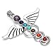 JOVIVI 7 Chakras Natural Quartz Gemstones Beads Pendant Healing Point Chakra Reiki(Angel Wings Style)