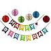 GIHANGA Happy Birthday Party Decoration pom pom Balls Felt Banner for Kids Party Decorations and Adults Party Decorations - Big Sale