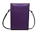 PU Leather 2 Layers Vertical Cellphone Pouch Bag with Shoulder Strap and Magnetic Button for Apple iPhone Samsung Galaxy and Other Smartphone Purple