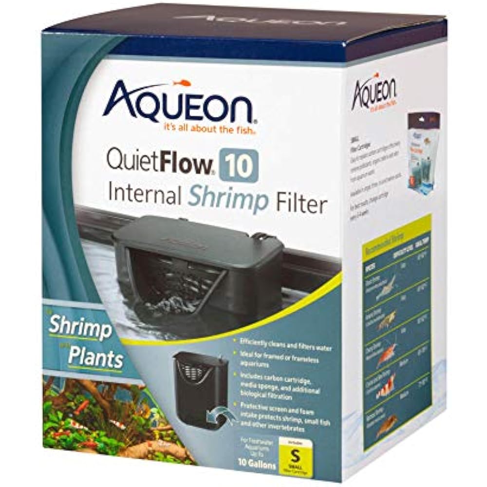 Aqueon QuietFlow Internal Shrimp Filter Freshwater Aquariums Up 10