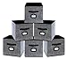 Onlyeasy Cloth Storage Bins - Foldable Cubes Organizer Container Basket Drawers with Leather Handles and Label Holders for Bedroom Closet Toys Cubby Bookcase, 10.5