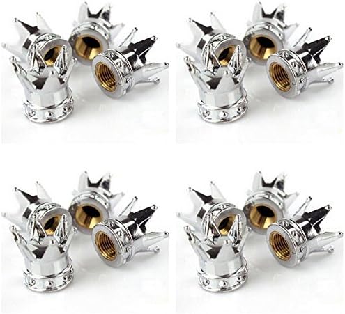MM-Sports-USA Bicycle [Qty: 4] Set of 4 Crown Shaped Tire Air Valve Stem