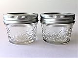 Mason Ball Jelly Jars-4 oz. each - Quilted Crystal Style-Set of 2