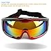 Orgrim Tactical Windproof Cycling Googles Uv400 Motorcycle Ski Snowboard Goggles Eyewear Sports Protective Safety Glasses with Extra Long Adjustable Strap (Red Frame Colorful Lens)