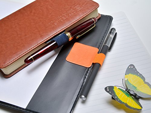 10 Pack Pen Loop Holder Adhesive with Elastic Band for Notebook, Journals, Clipboards - Thumbnail 2