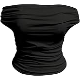 WDIRARA Women's Plus Size Off Shoulder Short Sleeve T Shirt Ruched Asymmetrical Tee Tops