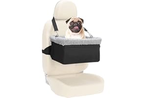 UNICITII Dog Car Seat for Small Dog, Raised Dog Booster Seat with Metal Frame, Dog Car Booster Seat Puppy Car Seat for Pets S