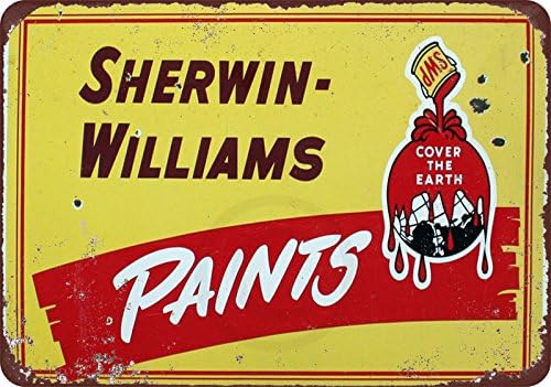 Custom Kraze Sherwin Williams Paints Yellow Vintage Reproduction 8 x 12 Metal Sign