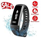 Smart Watch Fitness Tracker READ R5.PRO Heart Rate Monitor Blood Pressure Bracelet Pedometer Activity Tracker Sleep Monitoring Call SMS SNS Remind Watch for Android iOS (Black)