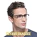Cyxus Blue Light Blocking TR90 Lightweight Glasses,[Clear Lens] Anti Eye Fatigue Headaches Better Sleep Eyewear (Matte Black Wood Grain Semi-Rim Frame)