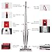 Deik Cordless Vacuum, Stick Vacuum Cleaner with Long Lasting Rechargeable Battery and LED Brush, Lightweight Handheld Vacuum, Silver