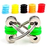 Fidget Toys for Sensory Kids - Flippy Chain Fidget Toy + 20 Colorful Silicone Rings - Fidget Toys for Adults / Fidget toys for ADHD / Anxiety