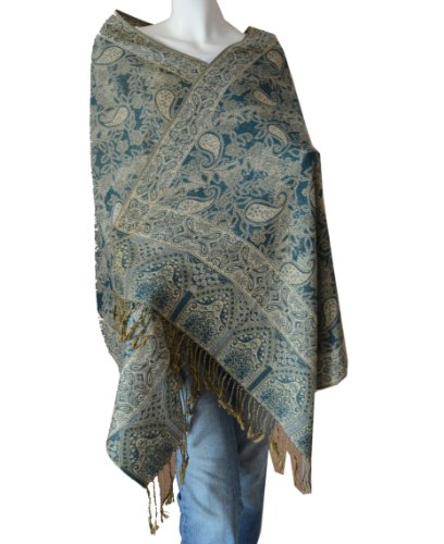 Jacquard Triplelayer Pashmina Shawl Wrap Stole Scarf (BJ)