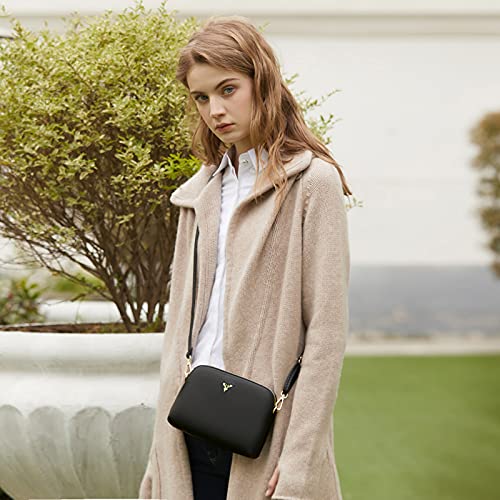 ZMDB Handbag Women's Small Shoulder Bag Women's PU Leather Mobile Phone Case with Wrist Strap & Adjustable Removable Shoulder Strap, Shoulder Bag Women's Bag Zip Crossbody Bag (Black Large)