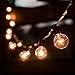 Our Luminosity Project 25ft Globe String Lights, Strong Black Wire, 25 Durable Bulbs (+5 Extra), Indoor Outdoor, Rooms, Backyard Deck Patio, Wedding or Event