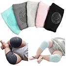 Yezelend Adjustable Baby Crawling Anti-Slip Knee, Unisex Baby Toddlers Kneepads 5 Pairs