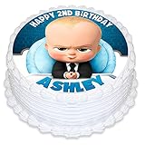 Baby Boss Edible Cake Image Personalized Topper