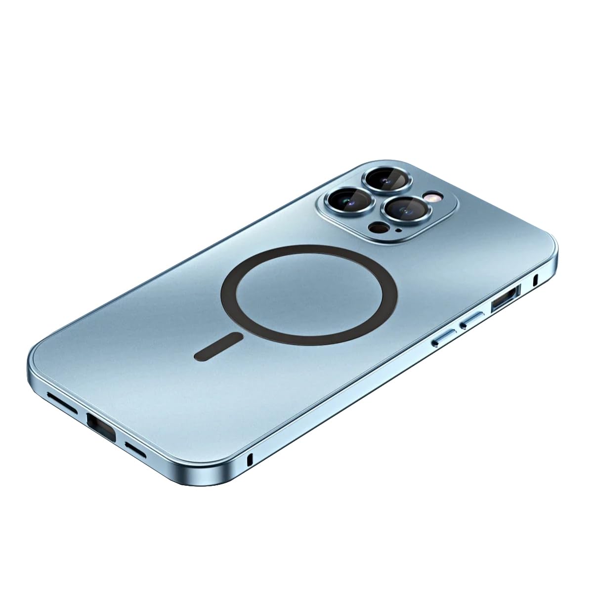 YAOZOCASE for iPhone Case,Compatible with MagSafe,Magnetic Luxury Aluminum Metal Frame,Military Grade Drop Protection Shockproof Phone Case (Blue,iPhone 15 Pro Max)