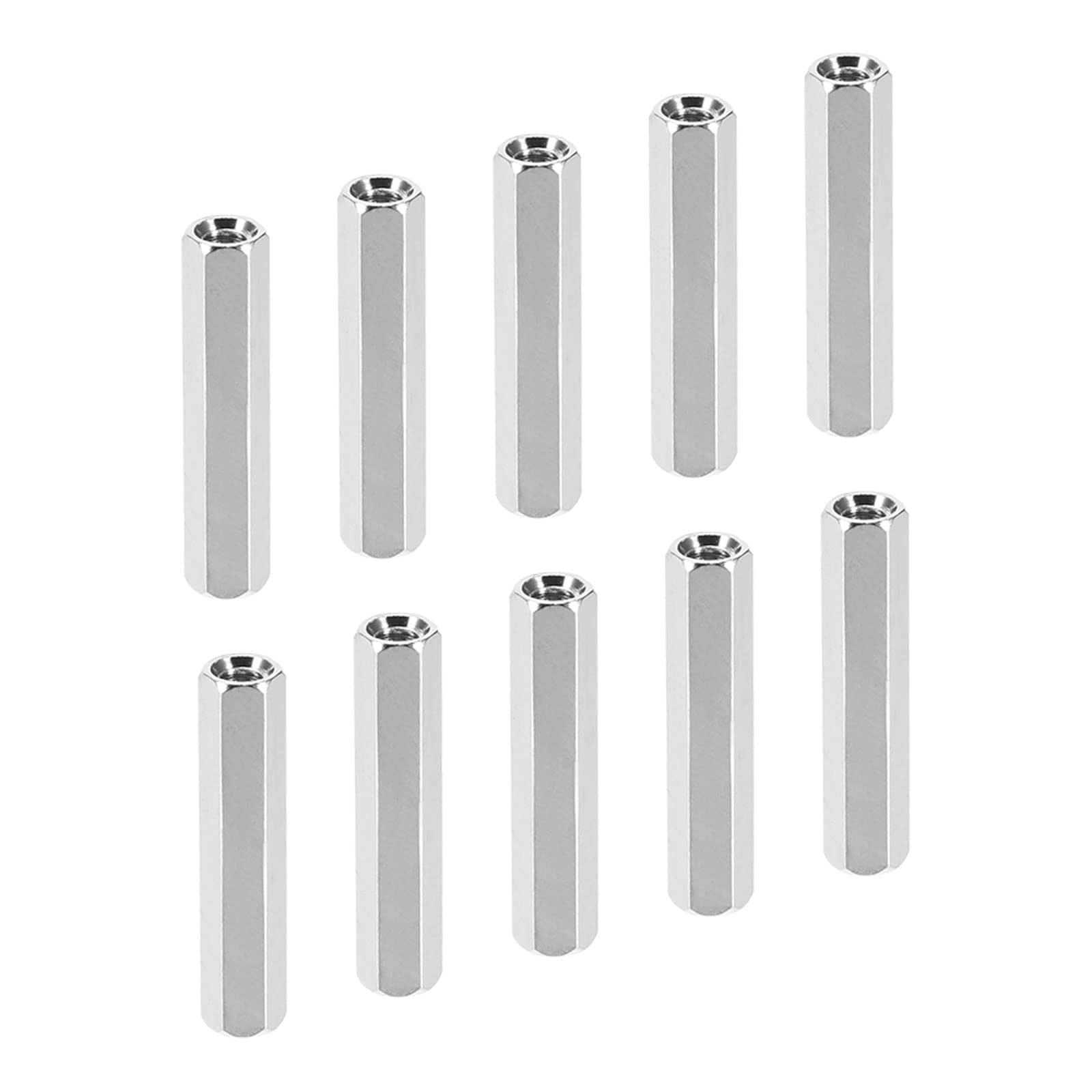 YOKIVE 10 Pcs M3 Spacers, Brass Hex PCB Standoffs Nuts, Keep Height Consistent, Great for Motherboard, Circuit Board, Electronics (Silver Tone, 25mm)