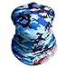 Blue Camo Outdoor Face Mask By IndieRidge - Microfiber Polyester Multifunctional Seamless Headwear for Motorcycle Hiking Cycling Ski Snowboard