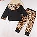 TIFENNY Baby Kids Long Sleeve Floral Print Tracksuit Top +Pants Sets (6M, black)