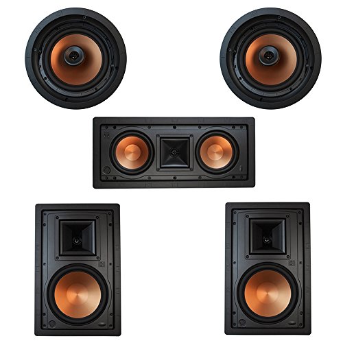Klipsch 5.0 In-Wall System with with 2 R-5800-W II In-Wall Speakers, 1 Klipsch R-5502-W II In-Wall Speaker, 2 Klipsch CDT-5800-C II