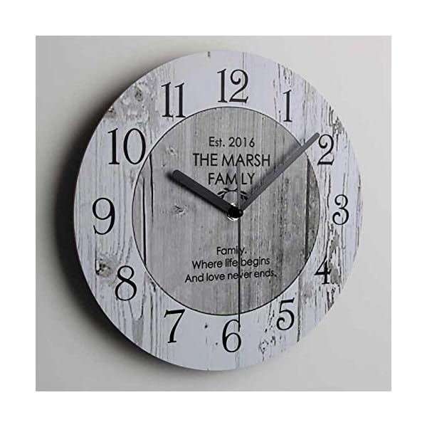 Wall Clock Vintage Wall Clock Wooden Quartz Clock Shabby Chic Large